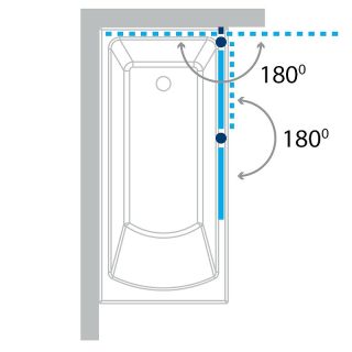 Шторка для ванны Koller Pool Waterfall Line QP97(left) chrome,grape
